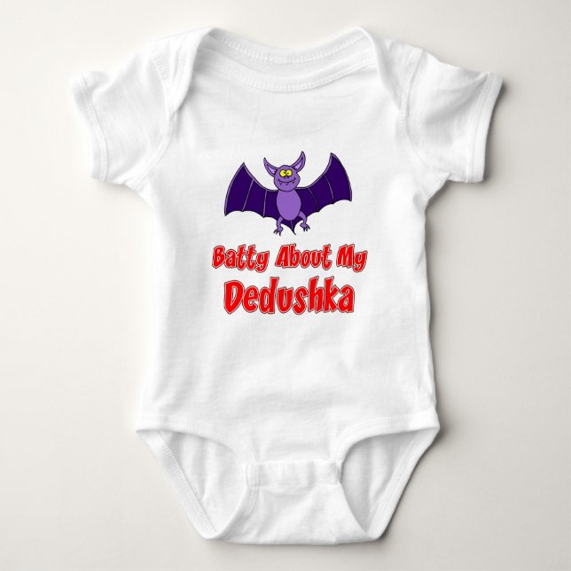 Body Para Bebê Batty About Dedushka (Frente)