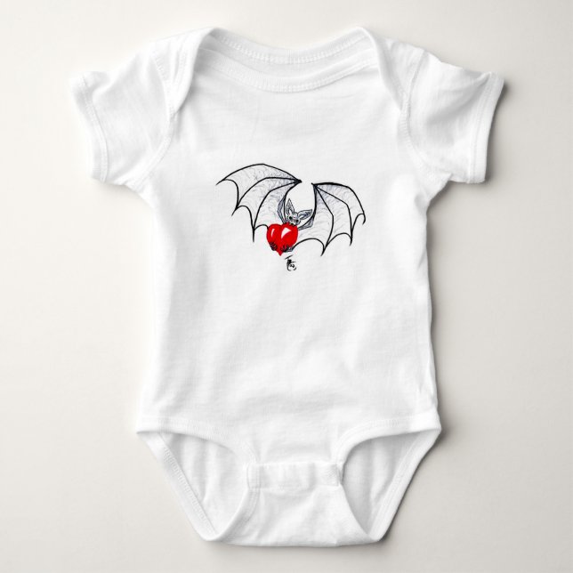 Body Para Bebê Batty Heart Baby Bodyfit (Frente)