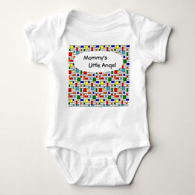 Body Para Bebê Bauhaus Grid T-Shirt (Frente)