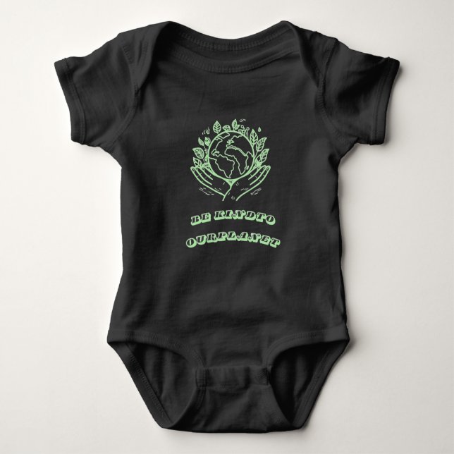 Body Para Bebê Be Kind to Our Planet: Caring Hands Earth Tee (Frente)