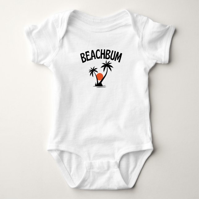 Body Para Bebê Beachbum Beach Summer T-Shirt (Frente)