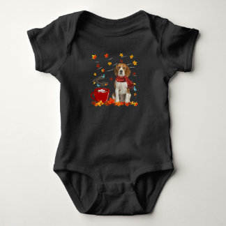Body Para Bebê beagle dog  fall chocolate autumn lover