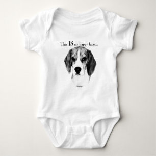 Body Para Bebê Beagle Happy Face; Beagle Feliz; Beagle Grumpy