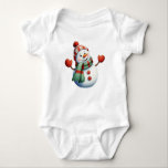 Body Para Bebê Beaming Christmas Snowman<br><div class="desc">Mostre ao mundo o quanto você está animado para o Natal com esta nova design.</div>