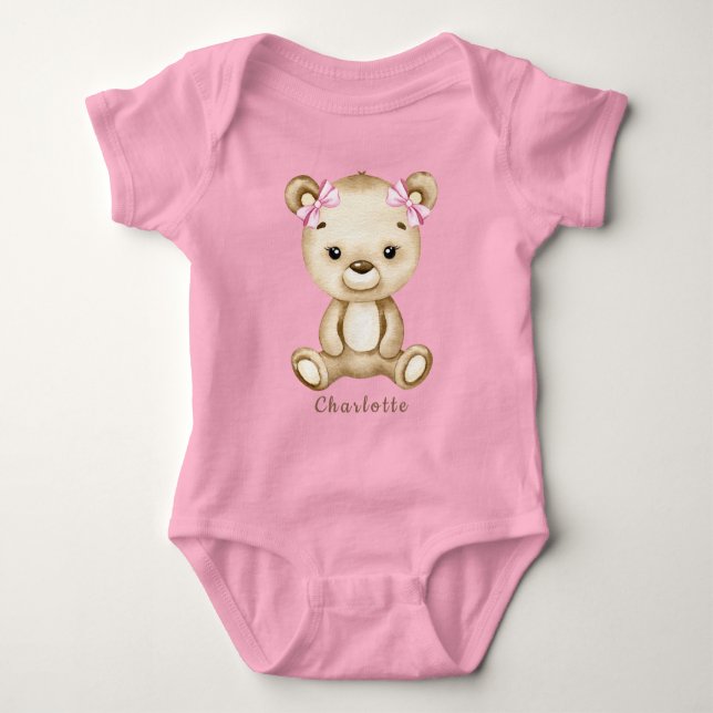 Body Para Bebê Bear Girl Bear Baby Bonitinho (Frente)