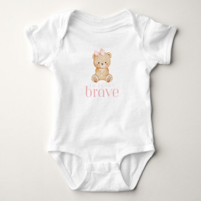 Body Para Bebê beary brave childhood cancer sick kids cute (Frente)