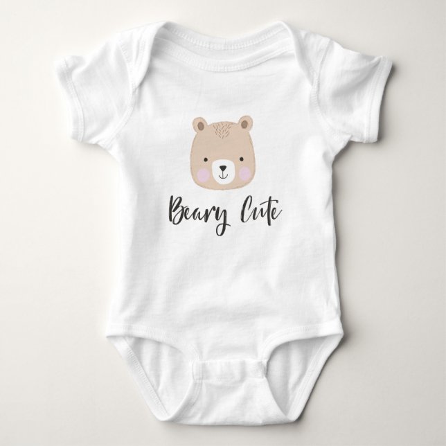 Body Para Bebê Beary Cute | Bege (Frente)