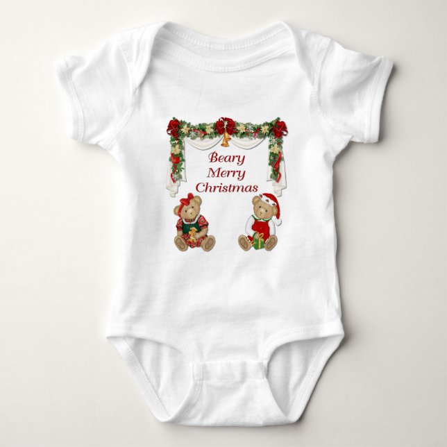 Body Para Bebê Beary Felry Christmas (Frente)