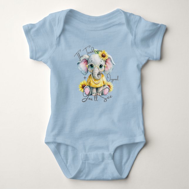 Body Para Bebê Beautiful and Tender Elephant Original (Frente)