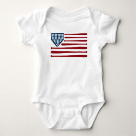 Body Para Bebê Beball USA Flag Bats & Balls - GraphicLoveShop