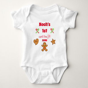 Body Para Bebê Bebê 1rua doce XmaS Gingerbird Pals Texto Persona