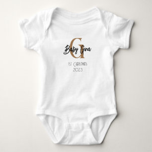 Body Para Bebê bebê 1rua Monograma unisex com nome unisex