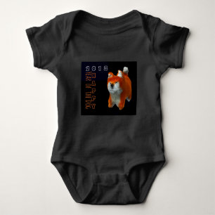 Body Para Bebê Bebê 2018 do ano do cão da arte do filhote de