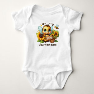 Body Para Bebê Bebê abelha fofo olá personalizável