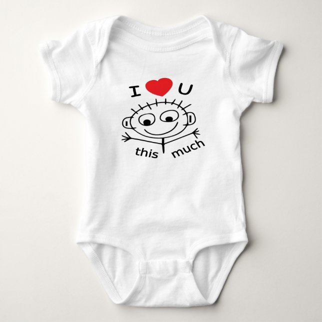 Body Para Bebê Bebê Adesivo Eu Te Amo (Frente)