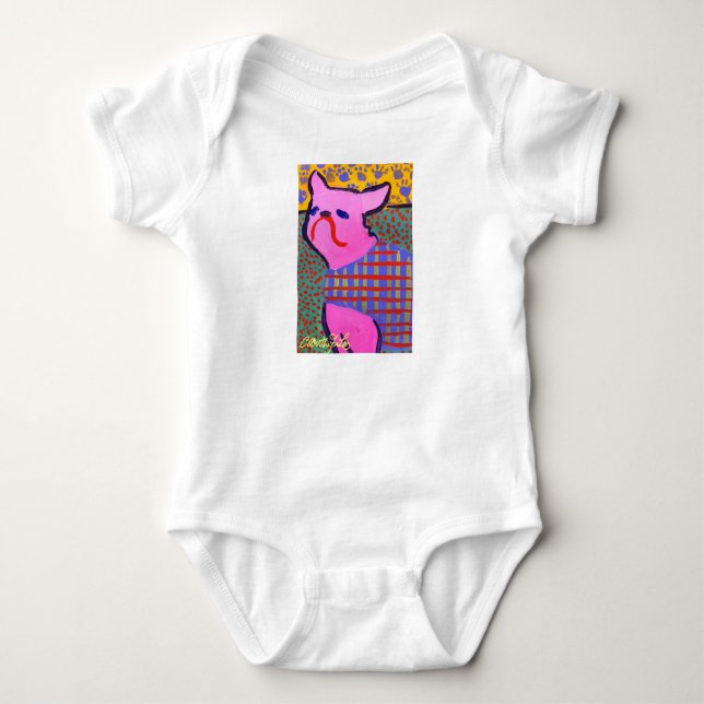 Body Para Bebê Bebê adorável de Frenchie do Xadrez-casaco total (Frente)