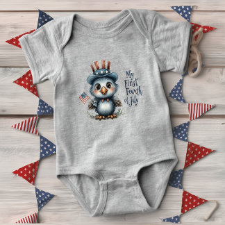 Body Para Bebê Bebê Águia Fofo Quatro de Julho