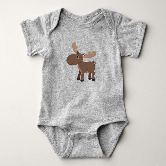 Body Para Bebê Bebê Alce Fofo Animal (Frente)