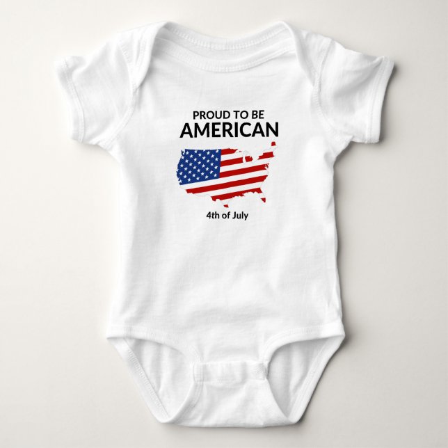 Body Para Bebê Bebê Americano Orgulhoso (Frente)