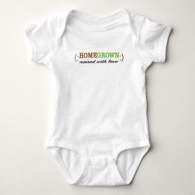 Body Para Bebê Bebê americano Roupa de biquetê "HomeGrown"/Verde (Frente)