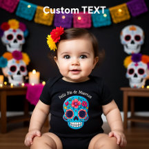 🌹Bebê Azul Açúcar Caveira 🌹texto personalizado