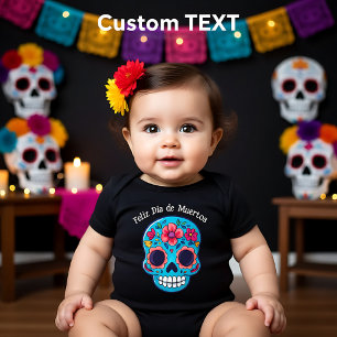Body Para Bebê 🌹Bebê Azul Açúcar Caveira 🌹texto personalizado