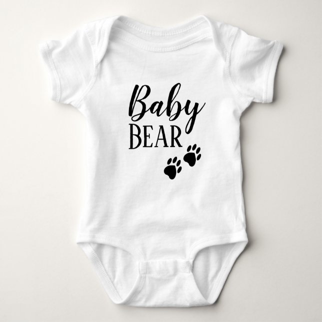 Body Para Bebê Bebê Bear Gravidez Novo Anúncio de Bebê T-Shirt (Frente)