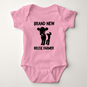 Body Para Bebê Bebê Beltie Fazendeiro Vaca Belted Galloway Nova n