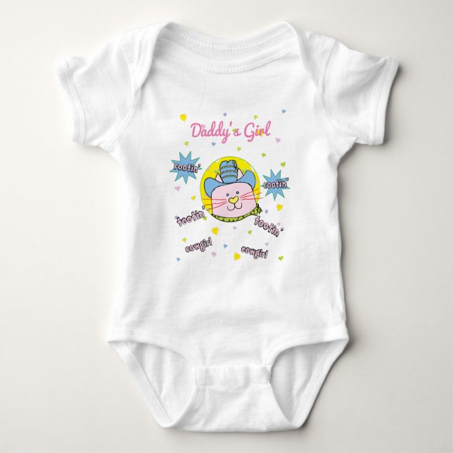 Body Para Bebê Bebê Bodydress Rootin' Tootin' Cowgirl Personalize (Frente)