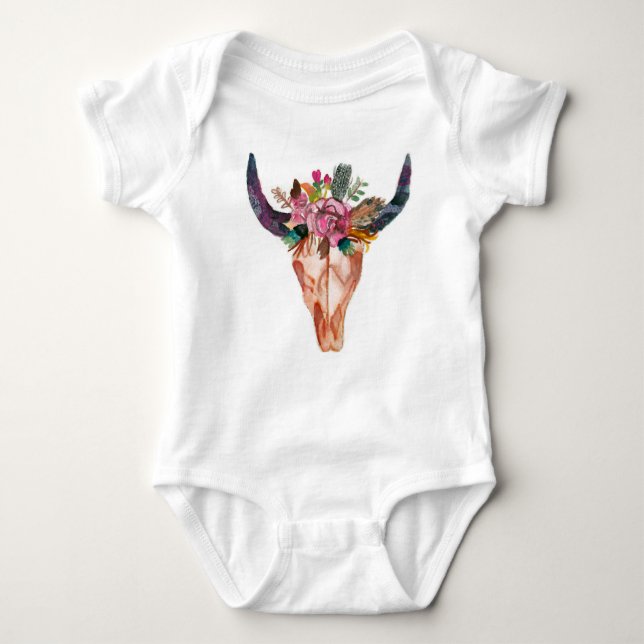Body Para Bebê Bebê Boho Longhorn (Frente)