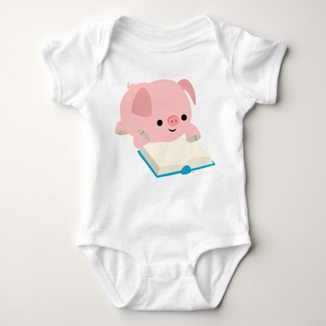 Body Para Bebê Bebê bonito Apprel do leitão da leitura dos (Frente)