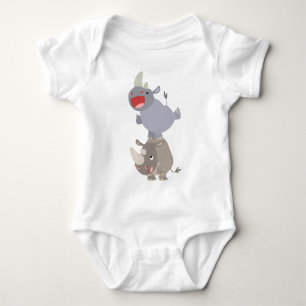 Body Para Bebê Bebê bonito dos Rhinos dos desenhos animados do