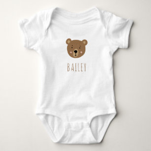 Body Para Bebê Bebê bonito urso azul moderno