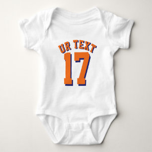 Body Para Bebê Bebê branco e laranja   Design de Sports Jersey