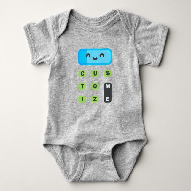 Body Para Bebê Bebê calculador personalizável para gênios futuros (Frente)