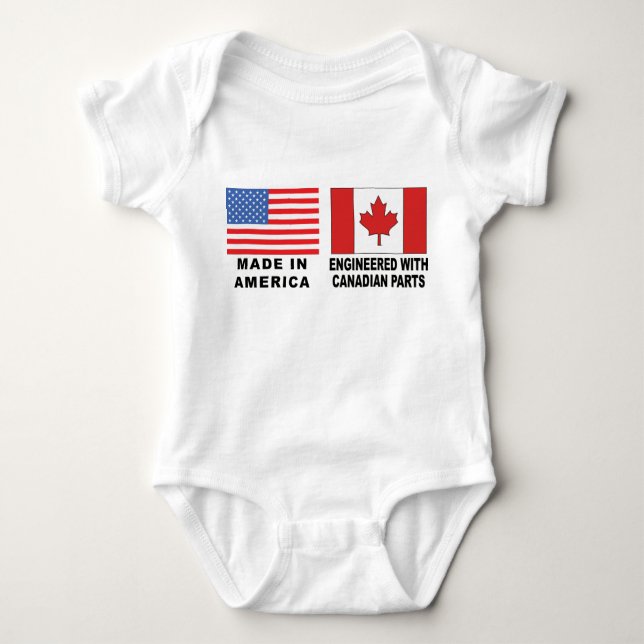 Body Para Bebê Bebê canadense do t-shirt (Frente)