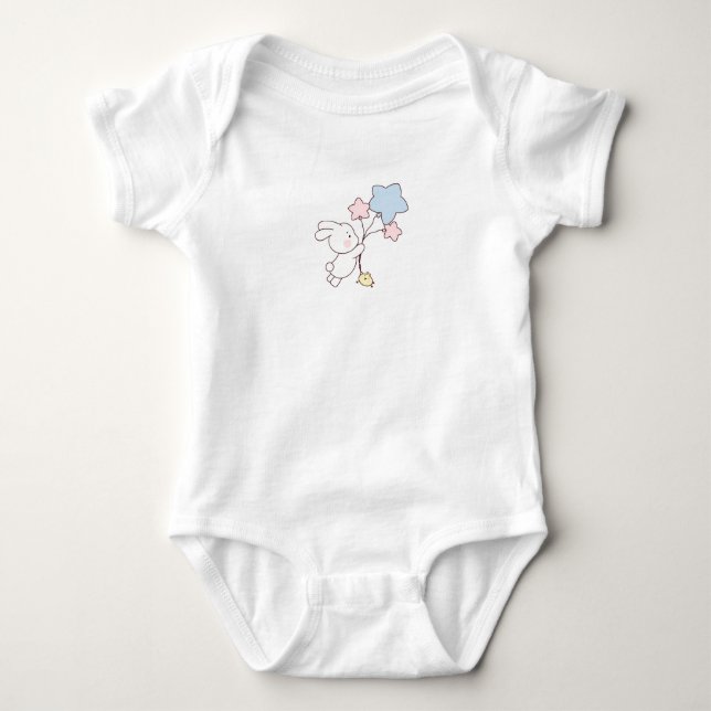 Body Para Bebê Bebê coelho adorável (Frente)