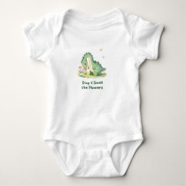 Body Para Bebê Bebê Corpo Dinossauro Fofo Para e Cheira as Flores