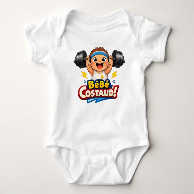 Body Para Bebê Bébé Costaud Strong Baby Illustration (Frente)
