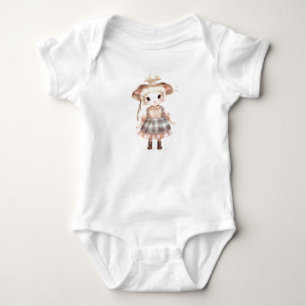 Body Para Bebê Bebê Cowgirl Ovelha Cordeiro Vestido