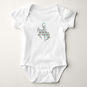Body Para Bebê Bebê Cowgirl Turquesa Rosa Bronc Rodeo Aztec Oeste