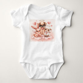 Body Para Bebê Bebê Cupido Animais Dia dos Namorados Piece (roupa