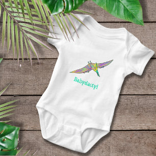 Body Para Bebê Bebê dáctilo Pterodáctilo Colorido Dinossauro Fofo