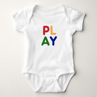 Body Para Bebê Bebê de biquíni com PLAY em letras coloridas