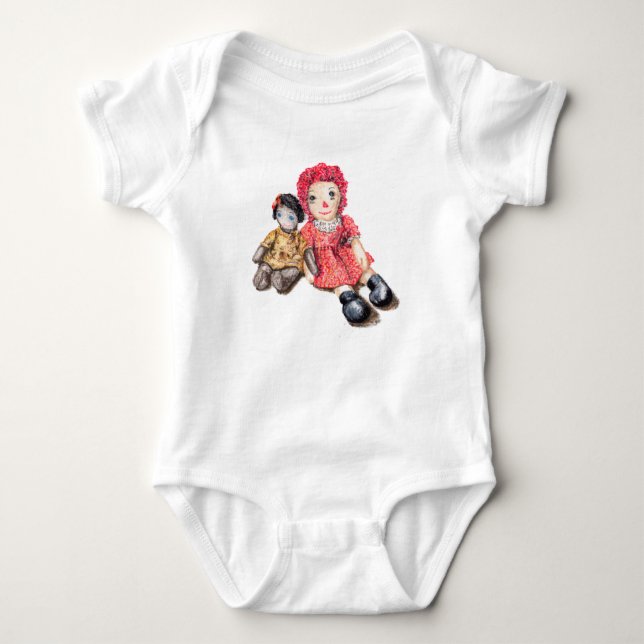 Body Para Bebê Bebê de biquíni Onsie com Rag Dols (Frente)