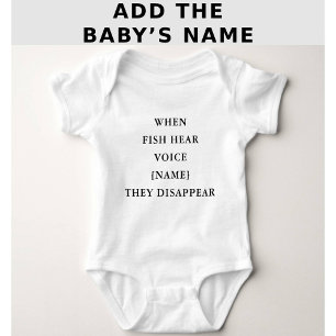 Body Para Bebê Bebê de Citação de Pesca Personalizada Engraçada