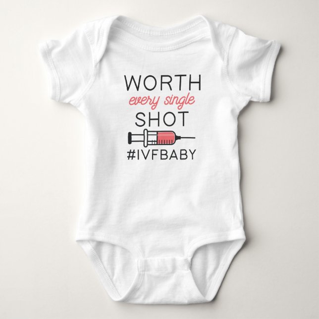 Body Para Bebê Bebê de FIV Vale Cada Tiro (Frente)