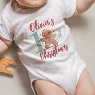 Body Para Bebê Bebê de Gengibre Personalizado Primeiro Natal
