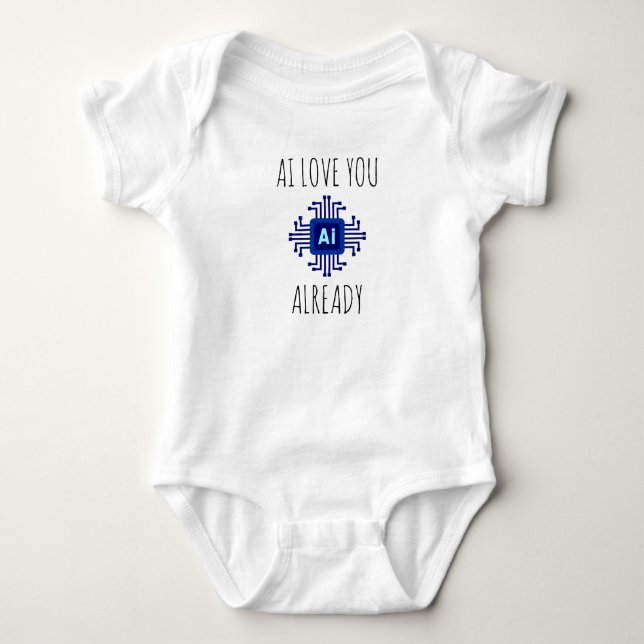 Body Para Bebê bebê de ia, presente de bebê de ia, inteligência a (Frente)