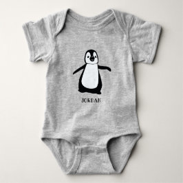 Body Para Bebê Bebê de ilustração fofinha de pinguim cinza person